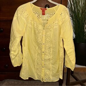 Sundance Yellow Eyelet Blouse
